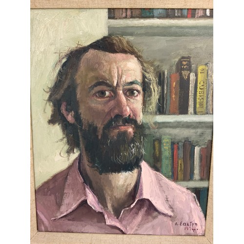 15 - ARTHUR EASTON  OIL ON CANVAS SELF PORTRAIT  36cm x 29cm. Maybe subject to ARR