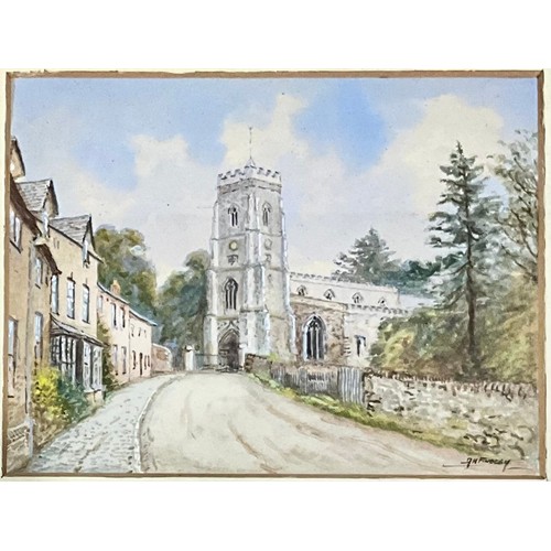 60 - COLLECTION OF MINIATURE FRAMED WATERCOLOURS, ETCHINGS AND NUMBERED PRINTS DEPICTING OLD BUILDINGS AN... 