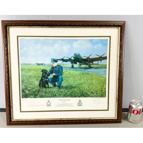 74 - PRINT AFTER ME THE FLOODS DEPICTING GUY GIBSON WITH HIS PET LABRADOR – LIMITED EDITION PRINT WITH SI... 