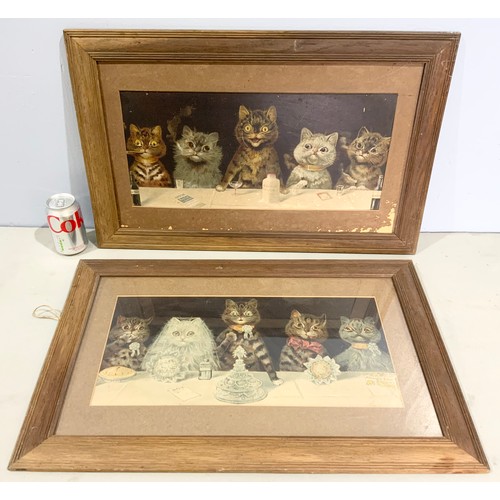 82 - PR. FRAMED HUMOROUS CAT PRINTS, WATERCOLOUR OF A PIG AND 2 SKETCHES