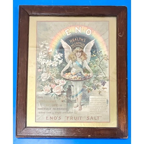 89 - FRAMED VICTORIAN ENO’S FRUIT SALT ADVERTISEMENT CIRCA 1897 T/W 3 NAUTICAL PRINTS