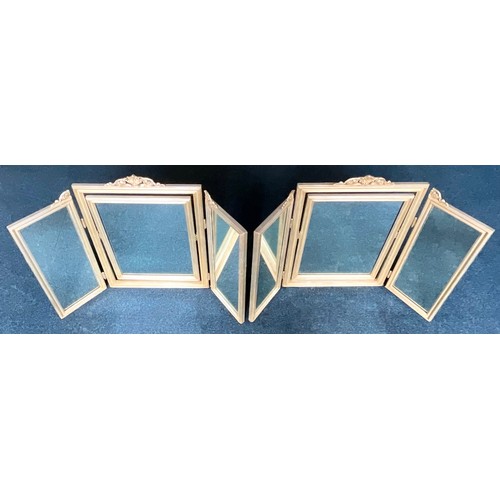 95 - 2 DRESSING TABLE MIRRORS WITH DECORATIVE FINIALS