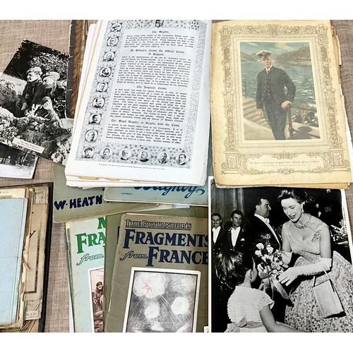 103 - MISC. VINTAGE EPHEMERA INC. FILM STAR PROMO SHOTS, CORONATION OF KING EDWARD VII BOOK, ILLUSTRATED L... 