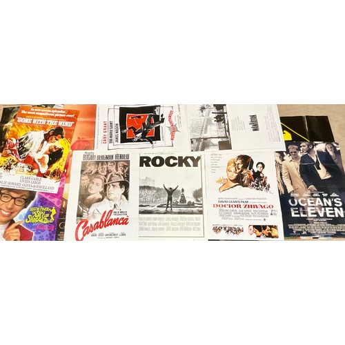 106 - SELECTION OF LARGE FOLDED CLASSIC AND CONTEMPORARY MOVIE POSTERS INC. OCEANS ELEVEN, PLATOON, AMERIC... 