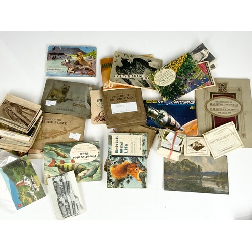 101 - TRAY OF EPHEMERA INC. POSTCARDS, CIGARETTE CARDS, ALBUMS ETC