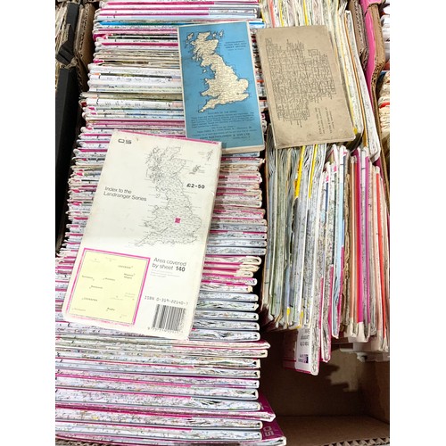 100 - LARGE QUANTITY OF ORDNANCE SURVEY MAPS ETC 3 TRAYS