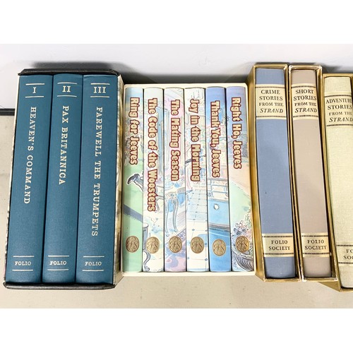 118 - QUANTITY OF FOLIO SOCIETY BOOKS INC PAX BRITANNICA , JEEVES &  WOOSTER BOX SETS, SHORT STORIES FROM ... 