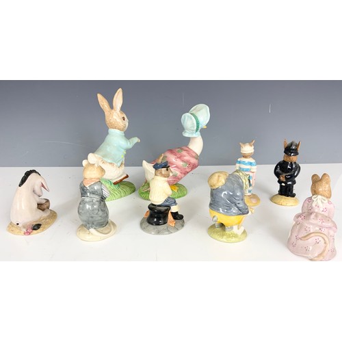 159 - ROYAL DOULTON  BUNNKYKINS, ROYAL DOULTON EEYORE, BESWICK BEATRIX POTTER LARGE JEMMIMA PUDDLEDUCK, , ... 