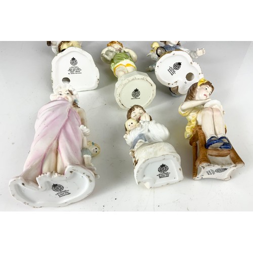 157 - 6 ROYAL WORCESTER FIGURINES INC FIRST PRIZE, TEA TIME, PLAY TIME,  BATHTIME, BED TIME