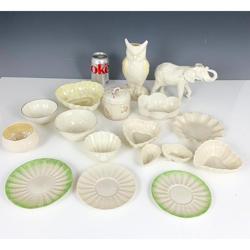 193 - LARGE COLLECTION OF BELLEEK PORCELAIN IN VARIOUS PATTERNS AND SHAPES