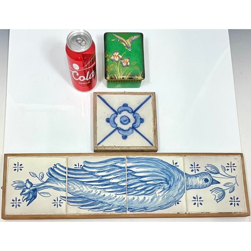 246 - CARLTON WARE BOX AND FRAMED TILES