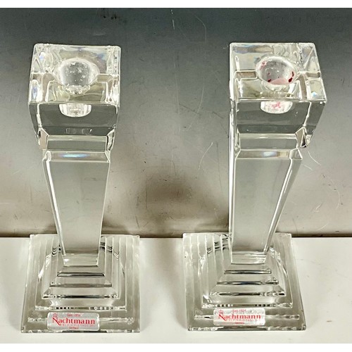 264 - PAIR OF NACHTMANN CRYSTAL GLASS CANDLESTICKS