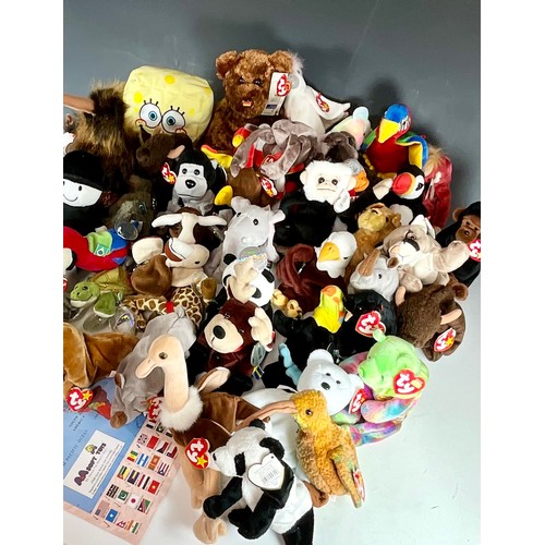 455 - COCA COLA BEANIE BABIES INCLUDING MAP T/W COLLECTION OF TY BEANIE BABIES