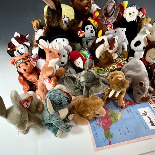 455 - COCA COLA BEANIE BABIES INCLUDING MAP T/W COLLECTION OF TY BEANIE BABIES