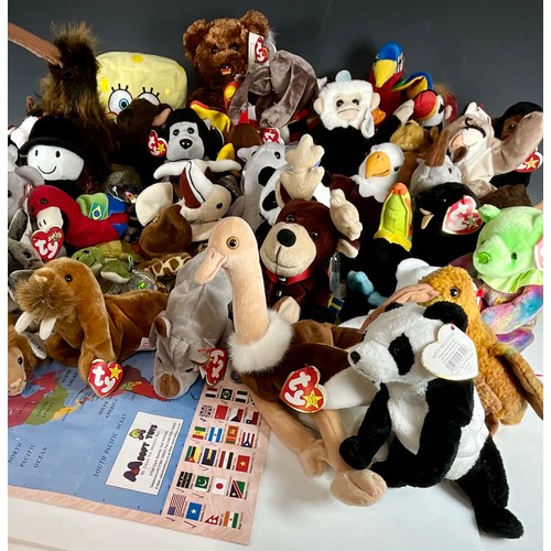 455 - COCA COLA BEANIE BABIES INCLUDING MAP T/W COLLECTION OF TY BEANIE BABIES