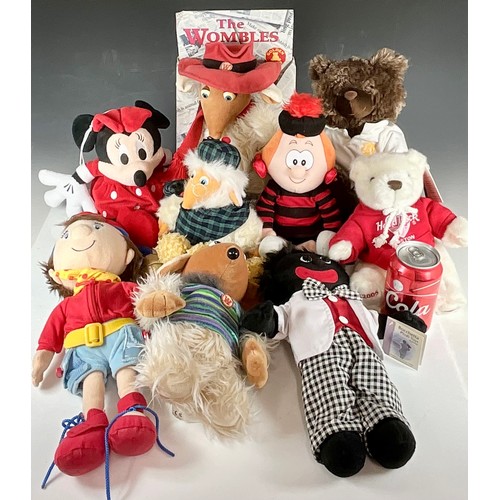 456 - COLLECTABLE PLUSH TOYS INC. WOMBLES, MINNIE MOUSE, NODDY, MINNIE THE MINX, A GOLLY AND OTHERS