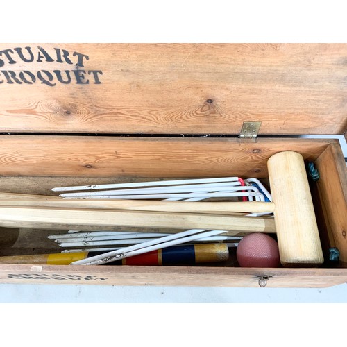 487 - STUART CROQUET SET IN WOODEN BOX