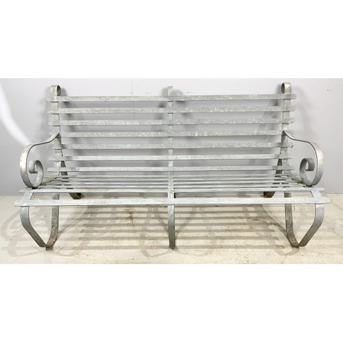 516 - GALVANISED METAL BENCH WITH SCROLL ENDS WIDTH 151cm