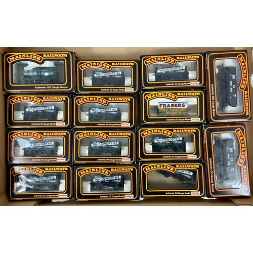 311 - MAINLINE, 14 FREIGHT WAGONS, WADSWORTH, FRASERS, MOT, 13 BOXED & 1 PT BOXED