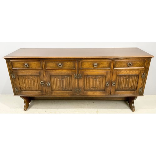 604 - JAYCEE ARTS AND CRAFTS STYLE OAK SIDEBOARD WIDTH 186cm