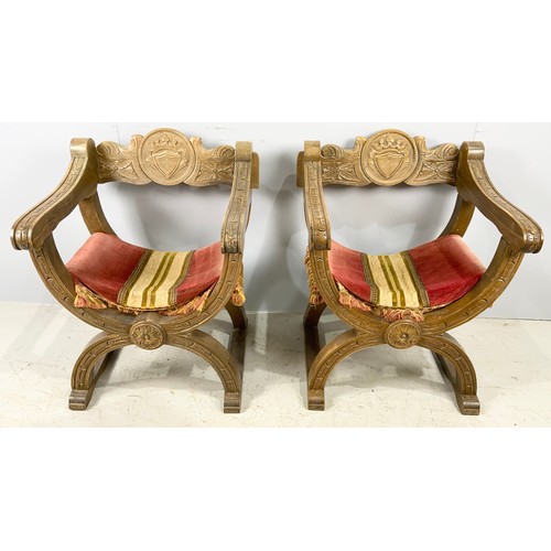 646 - PAIR OF SAVONAROLA CHAIRS