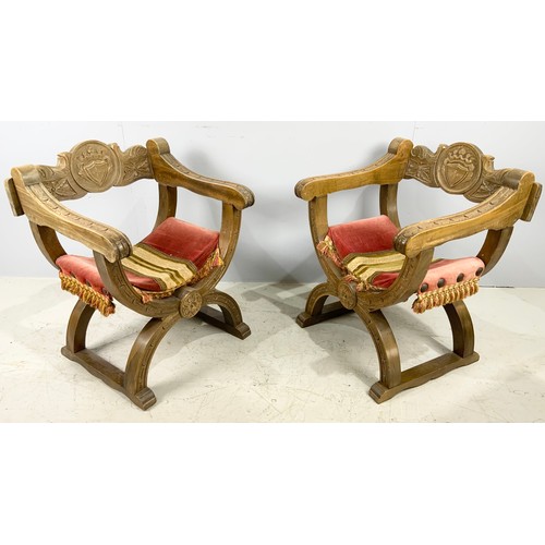 646 - PAIR OF SAVONAROLA CHAIRS