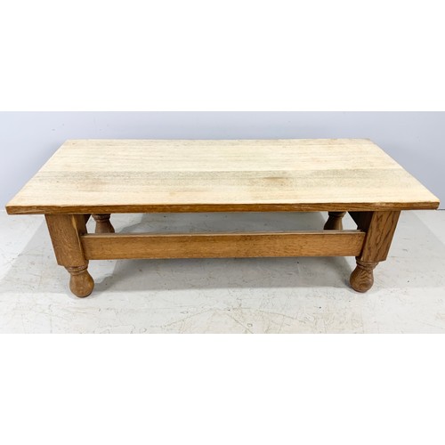 613 - HEAVY OAK COFFEE TABLE 130cm x 58cm