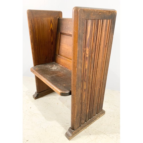 588 - SINGLE SEAT PITCH PINE CHURCH  PEW WITH BOOK REST WIDTH  76cm