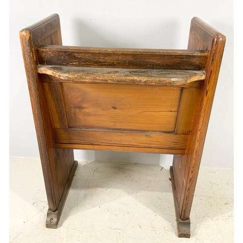 588 - SINGLE SEAT PITCH PINE CHURCH  PEW WITH BOOK REST WIDTH  76cm