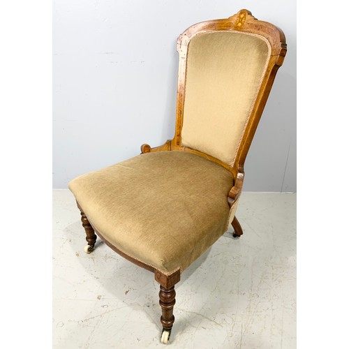 649 - VICTORIAN INLAID BEDROOM CHAIR