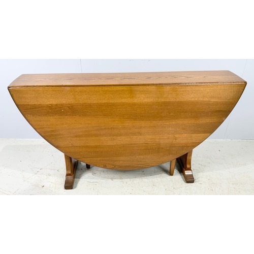 547 - ERCOL OVAL DROP LEAF DINING TABLE 140cm x126cm EXTENDED