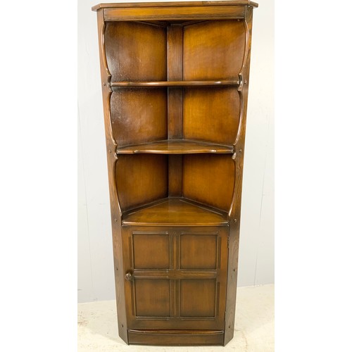 566 - ERCOL STANDING CORNER CABINET 184cm TALL