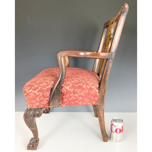 625 - CHIPPENDALE STYLE CHILD’S ELBOW CHAIR