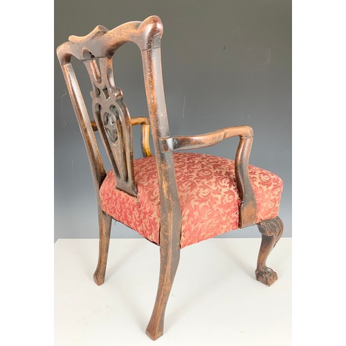 625 - CHIPPENDALE STYLE CHILD’S ELBOW CHAIR