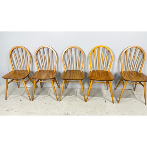 549 - 5 ERCOL STYLE SPINDLE BACK DINING CHAIRS