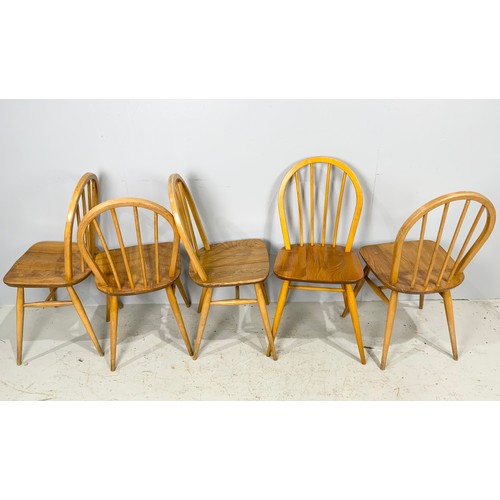 549 - 5 ERCOL STYLE SPINDLE BACK DINING CHAIRS