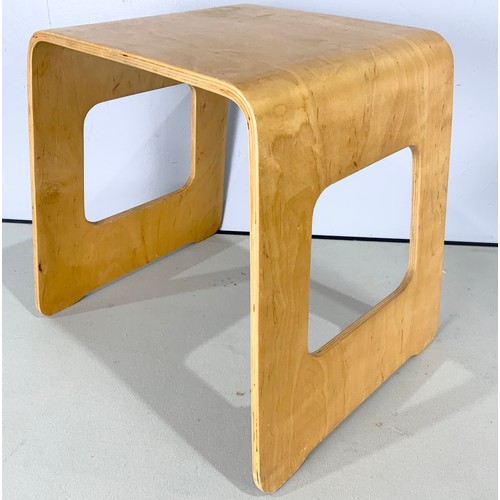 632 - LATE CENTURY PRESSED WOOD STOOL WITH A MILKING STOOL