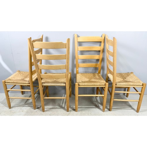 660 - EIGHT MODERN SHAKER STYLE LADDER BACK KITCHEN CHAIRS