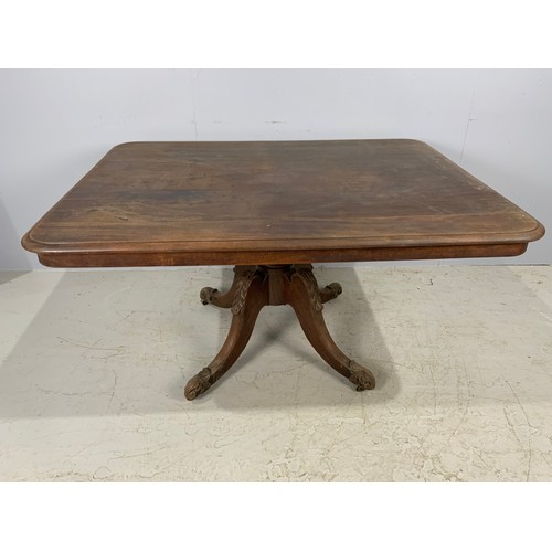 543 - RECTANGULAR  TILT TOP MAHOGANY BREAKFAST TABLE 131cm x 104cm