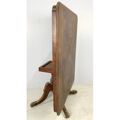 543 - RECTANGULAR  TILT TOP MAHOGANY BREAKFAST TABLE 131cm x 104cm