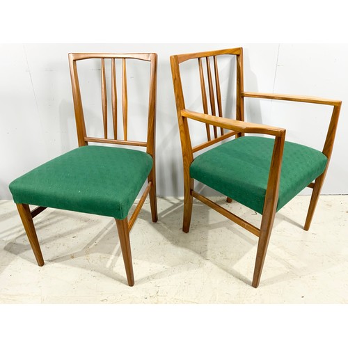 643 - SET OF 6  LATE CENTURY GORDON RUSSELL UPHOLSTERED DINING CHAIRS  5 MODEL X6408 SINGLE CHAIRS AND A  ... 