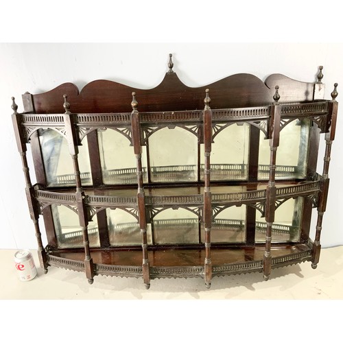 638 - WALL HANGING MIRROR BACKED DISPLAY SHELVING WIDTH 101cm