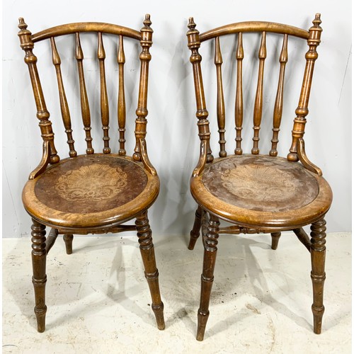 656 - 2 VICTORIAN PENNY SEAT CHAIRS