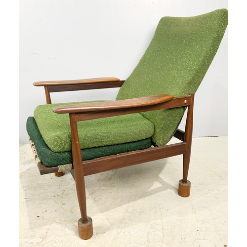 663 - TRADE ONLY – PAIR OF LATE CENTURY ARMCHAIRS  WITH A FOOT STOOL POSSIBLY DESIGNED BY GEORGE FEJER FOR... 