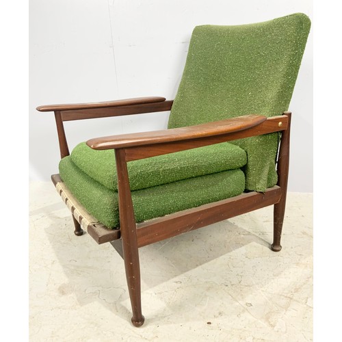 663 - TRADE ONLY – PAIR OF LATE CENTURY ARMCHAIRS  WITH A FOOT STOOL POSSIBLY DESIGNED BY GEORGE FEJER FOR... 