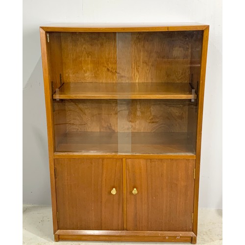 605 - PHOENIX OF CHARRING CROSS LATE / MID CENTRY GLAZED BOOKCASE RECORD CABINET WIDTH 74cm WITH A MID / L... 