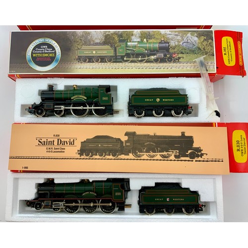 376 - 3 HORNBY BOXED LOCOMOTIVES, R392 GWR COUNTY OF BEDFORD, R380 BR 4-6-0 CLEVEDON COURT & R830 GWR SAIN... 