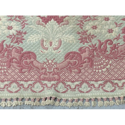 671 - RED & CREAM  RUG /CARPET   POSSIBLY PORTUGUESE ARRAIOLOS  234cm x 176cm