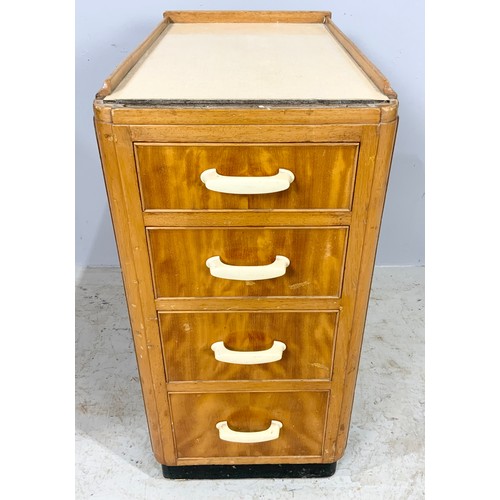 531 - VINTAGE CHEST OF FOUR OFFICE DRAWERS 69cm TALL