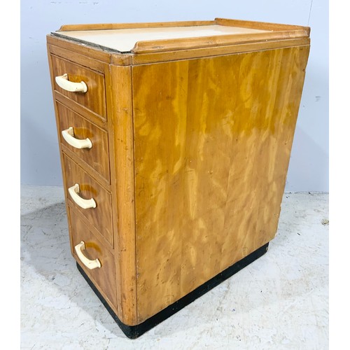 531 - VINTAGE CHEST OF FOUR OFFICE DRAWERS 69cm TALL